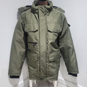 Mountain Ridge Men's Olive Green Parka Removable Hood Jacket Medium Winter NWOT
